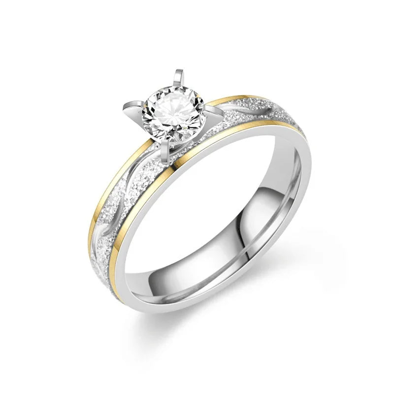 Stainless Steel Frosted Couple Rings for Men & Women, Valentine's Day Gift, Sizes 5-13