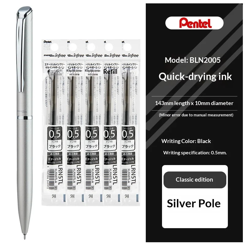 CowLost | product_id-pentel-bln2005-all-metal-gel-pen-low-center-gravity-assorted-colors-black-ink-rotary-signing-pen-for-meetings-and-planning |24
