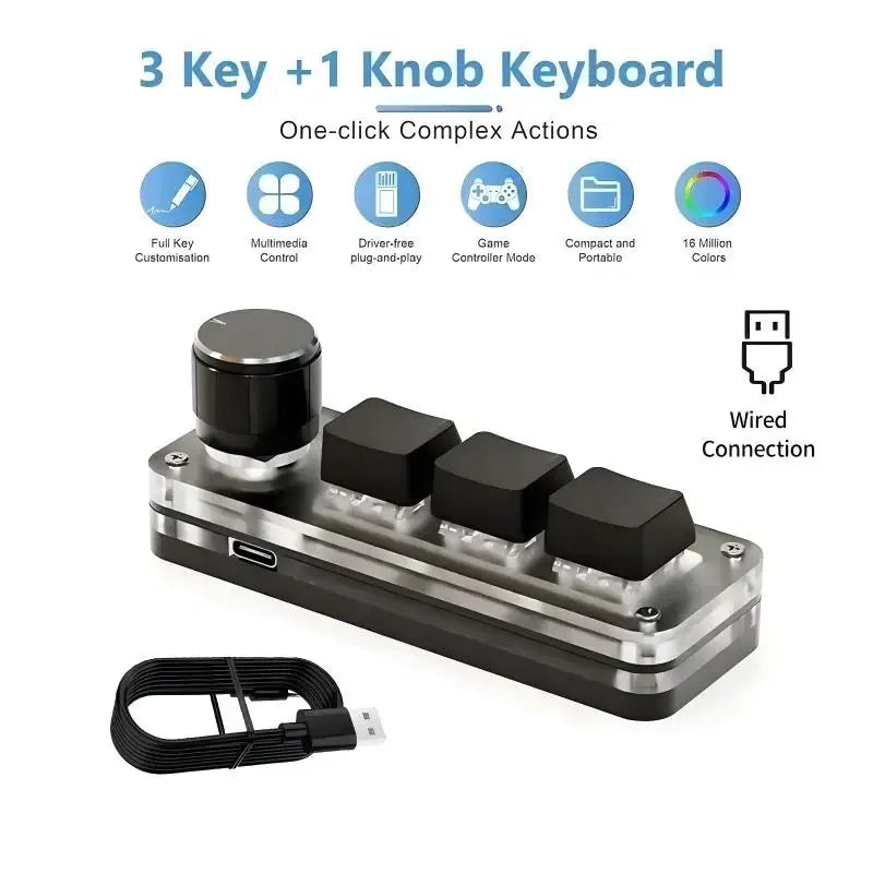 CowLost | product_id-2-4g-bluetooth-mini-mechanical-keyboard-3-key-with-macro-knob-hot-plug |18