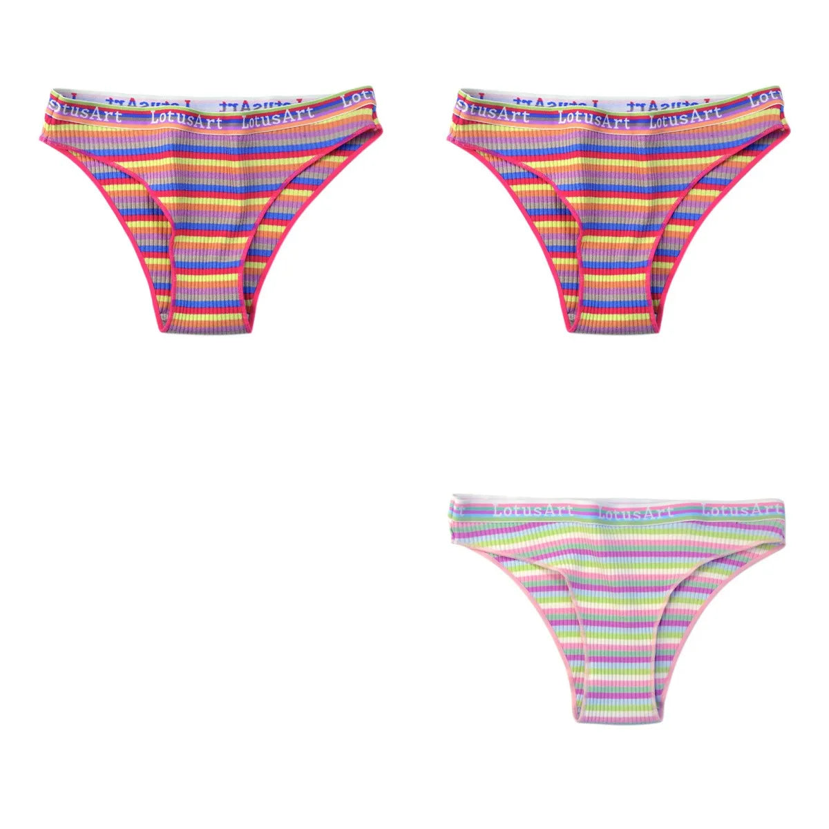 CowLost | product_id-3pcs-women-s-low-waist-striped-cotton-briefs-m-xxl-breathable-panties |25