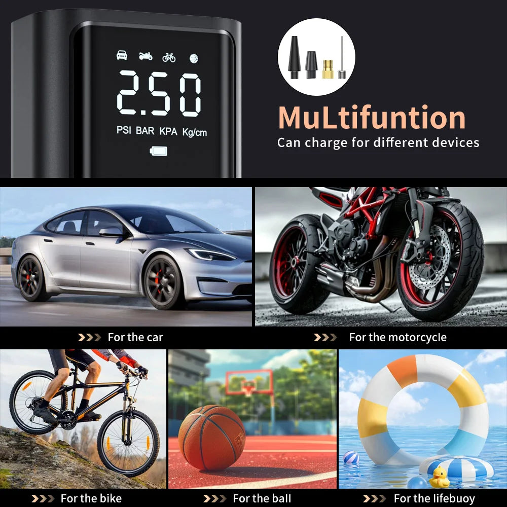 CowLost | motorcycle-tires-product_id-wireless-electric-car-tire-inflator-pump-with-light-for-motorcycle-bicycle |6