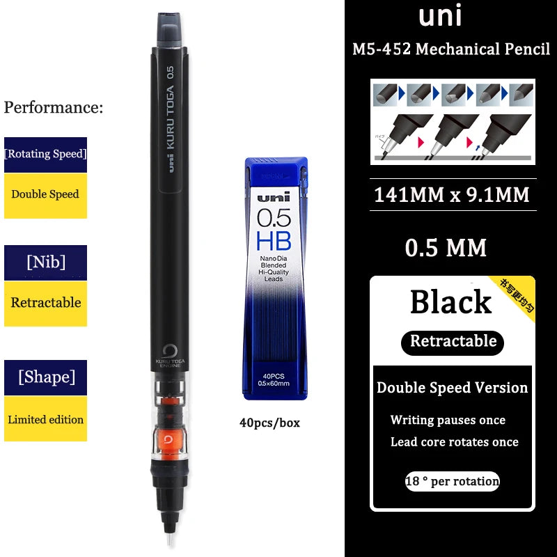 CowLost | product_id-uni-kuru-toga-m5-452-0-5mm-mechanical-pencil-low-center-gravity-japan-stationery |22
