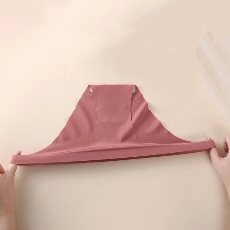 CowLost | product_id-5pcs-womens-seamless-low-waist-ultra-thin-ice-silk-briefs-solid-colors |7