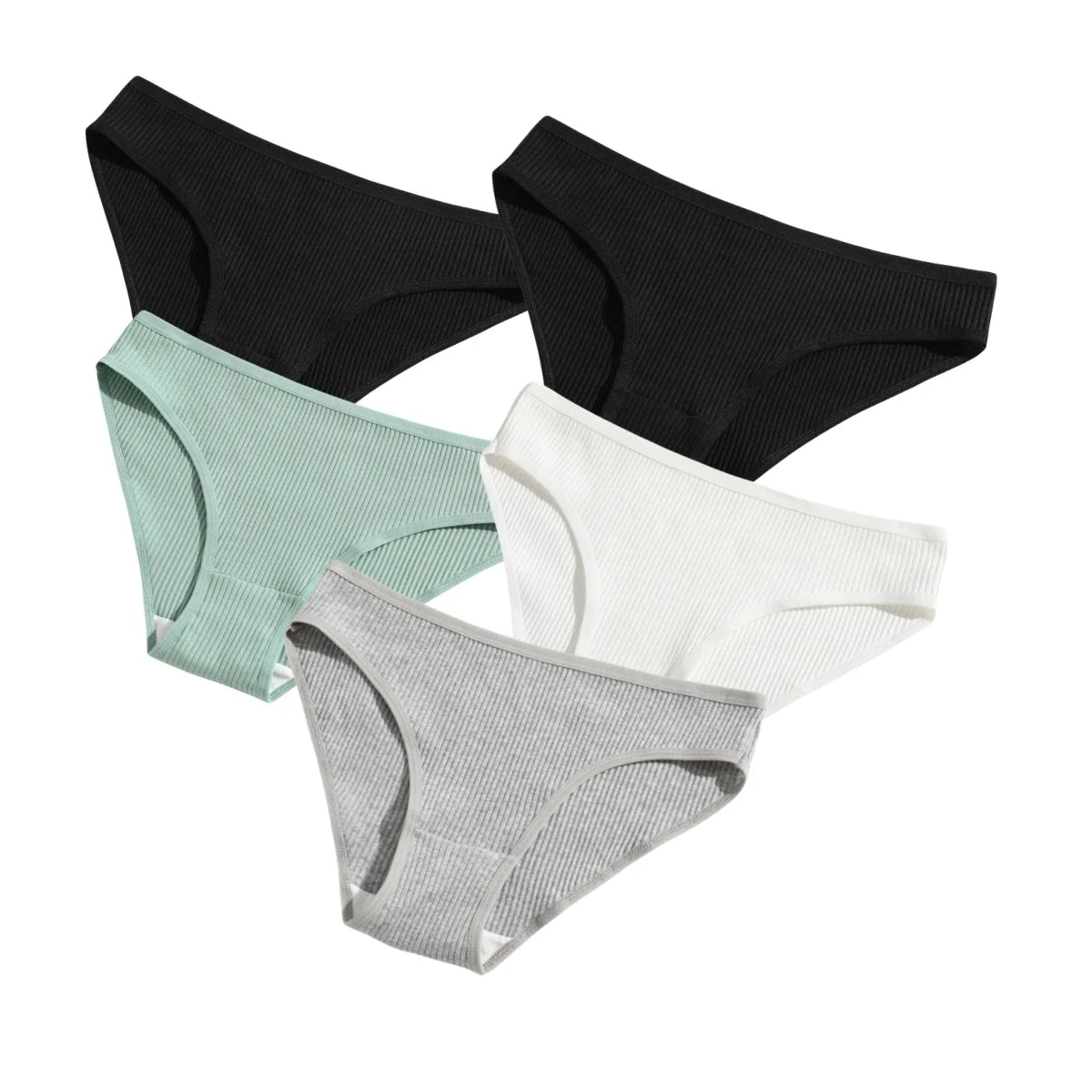 CowLost | product_id-5pcs-women-s-cotton-stretch-solid-color-briefs-soft-comfort-panties-s-xxl |13