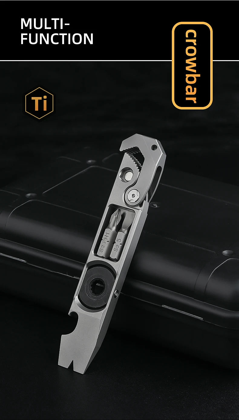 CowLost | tools-tc4-titanium-alloy-crowbar-edc-tool-set-with-screwdriver-wrench-and-eternal-pen-for-outdoor-camping-gift |26