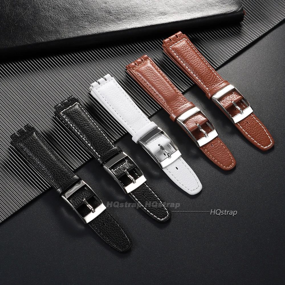 CowLost | product_id-17mm-waterproof-leather-sport-watch-strap-for-swatch-with-metal-pin-buckle |2