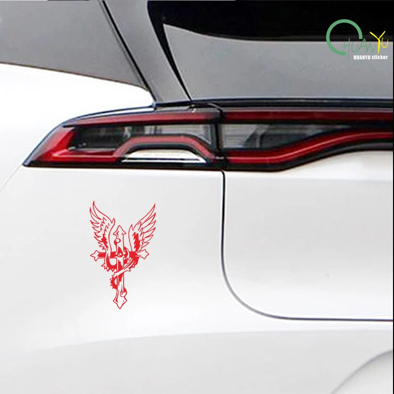 CowLost | creative-eagle-heron-cross-stitch-personalized-car-sticker |3