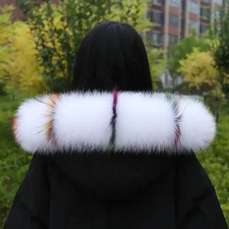 CowLost | fox-fur-collar-for-women-luxury-warm-winter-coat-trim-scarf |22