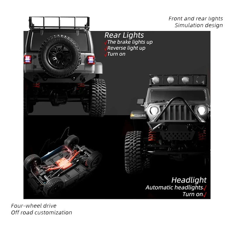 CowLost | fencing-barriers-mn128-1-12-4wd-rc-jeep-model-2-4g-remote-control-led-light-off-road-climbing-truck-electric-toy-car-gift-for-boy |3