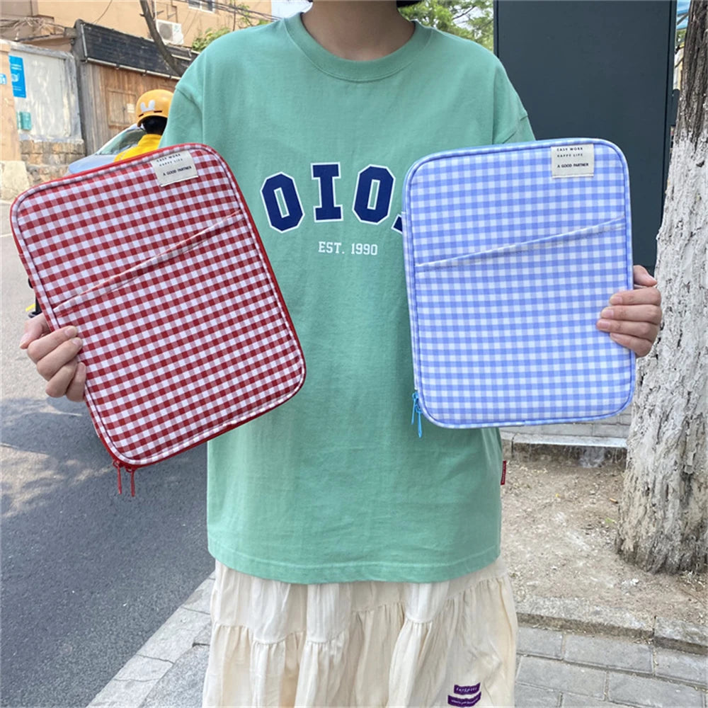 CowLost | grid-cases-tablet-sleeve-bag-7-9-12-9-inch-handbag-for-ipad-pro-samsung-xiaomi |18