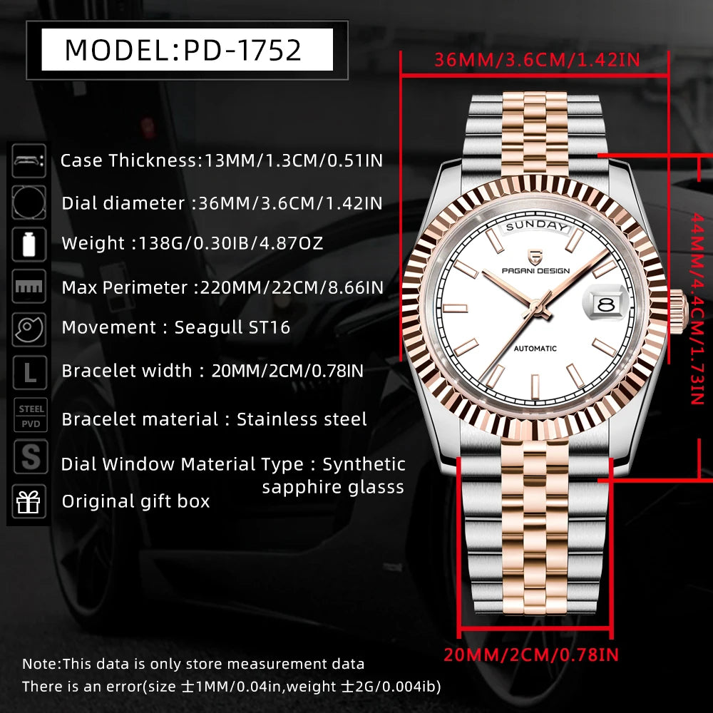 CowLost | pagani-design-2025-new-enamel-dial-dd36-luxury-silver-gold-automatic-watch |6