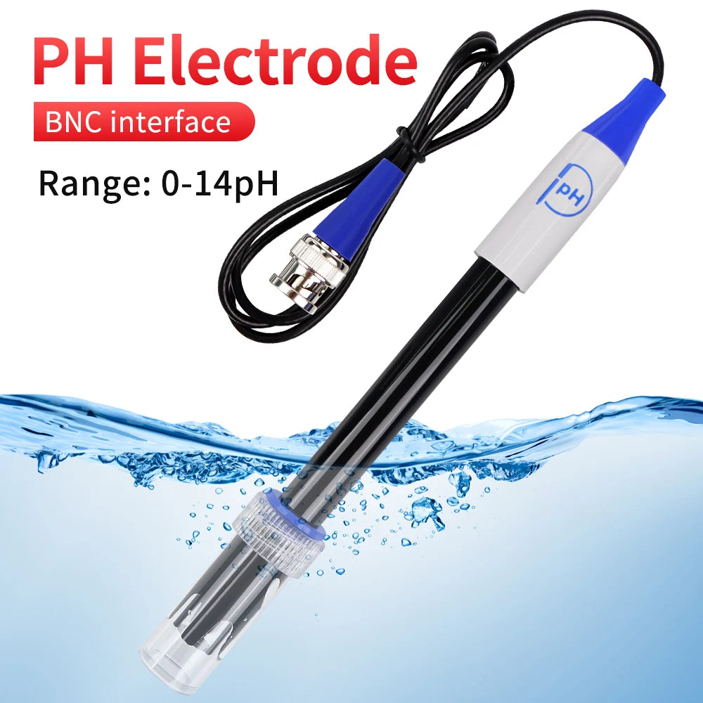 PH Electrode Probe BNC Connector ORP Replacement Sensor IP65 Glass Composite for Lab Aquarium