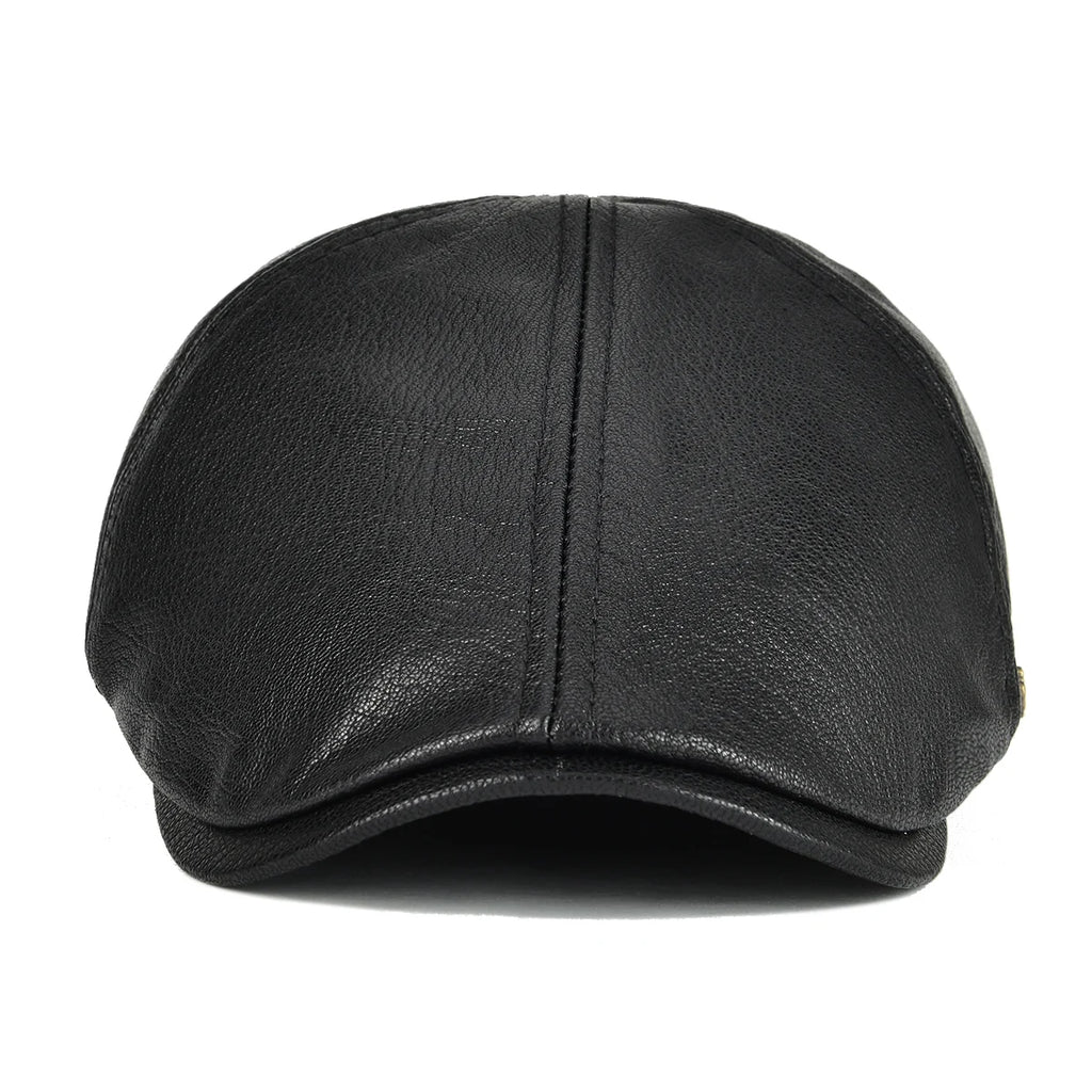 CowLost | voboom-leather-flat-cap-men-fall-winter-cabbies-hat |3