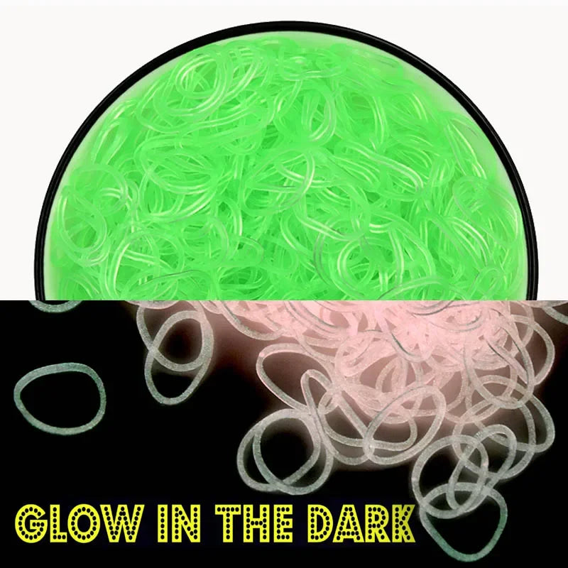 DIY Loom Band Bracelet Making Kit Transparent Fluorescent Colorful Rubber Bands Starter Set
