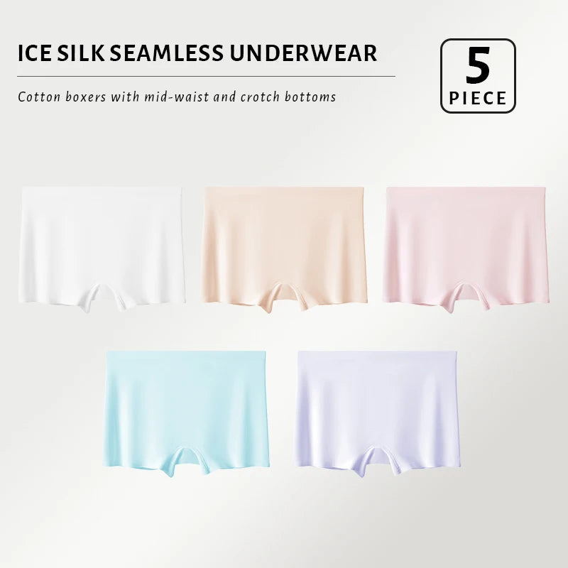CowLost | product_id-fallsweet-5pcs-womens-seamless-mid-rise-boyshort-panties-for-daily-wear-sports |1