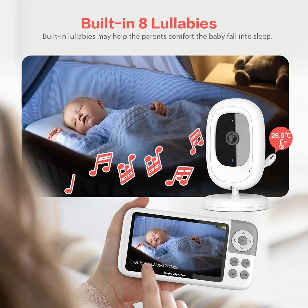 CowLost | 5-0-inch-720p-video-baby-monitor-camera-3x-digital-zoom-two-way-audio-auto-night-vision-300m-transmission-security-camera-vb618 |4