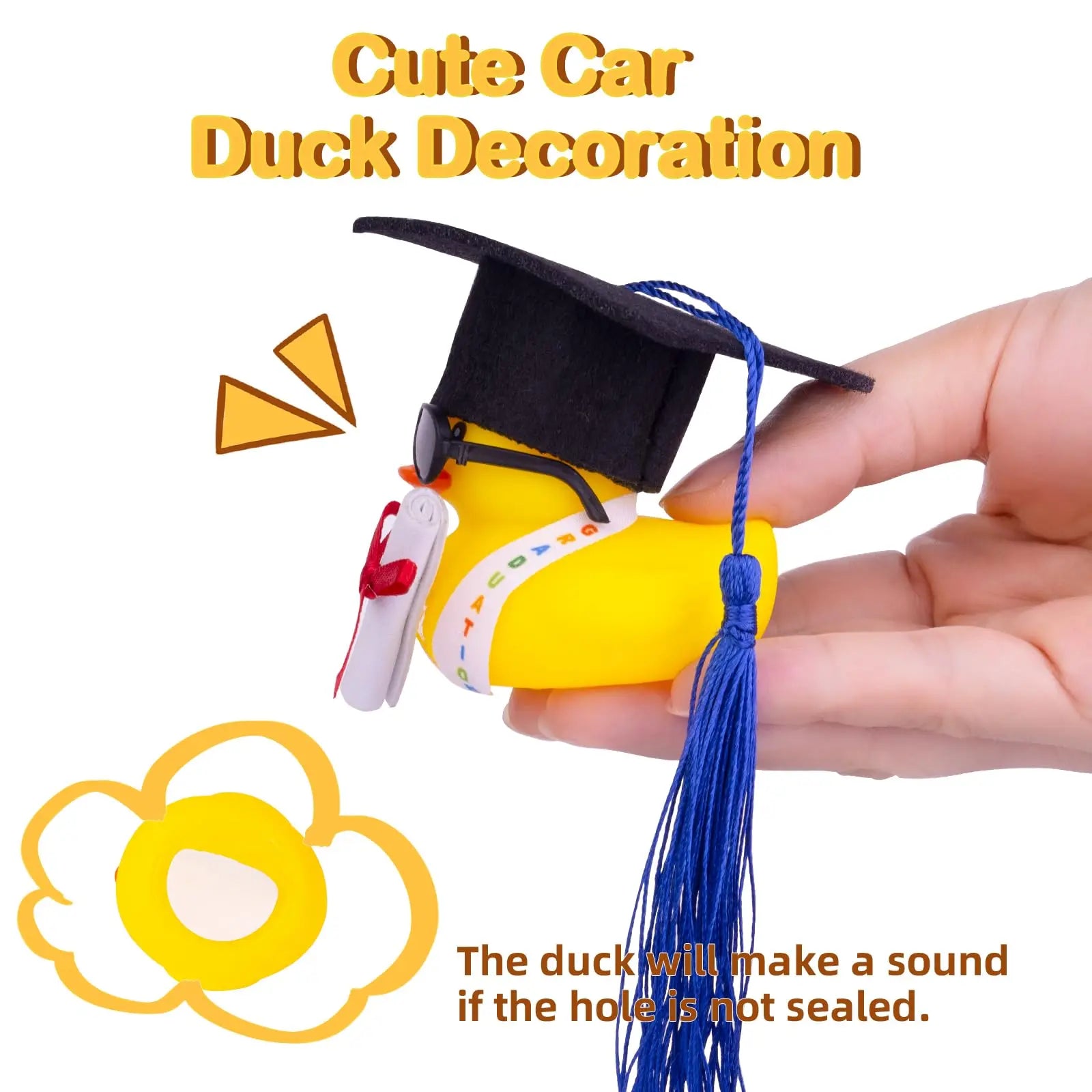 CowLost | product_id-graduation-rubber-duck-car-ornament-set-with-mini-hat-and-glasses |4