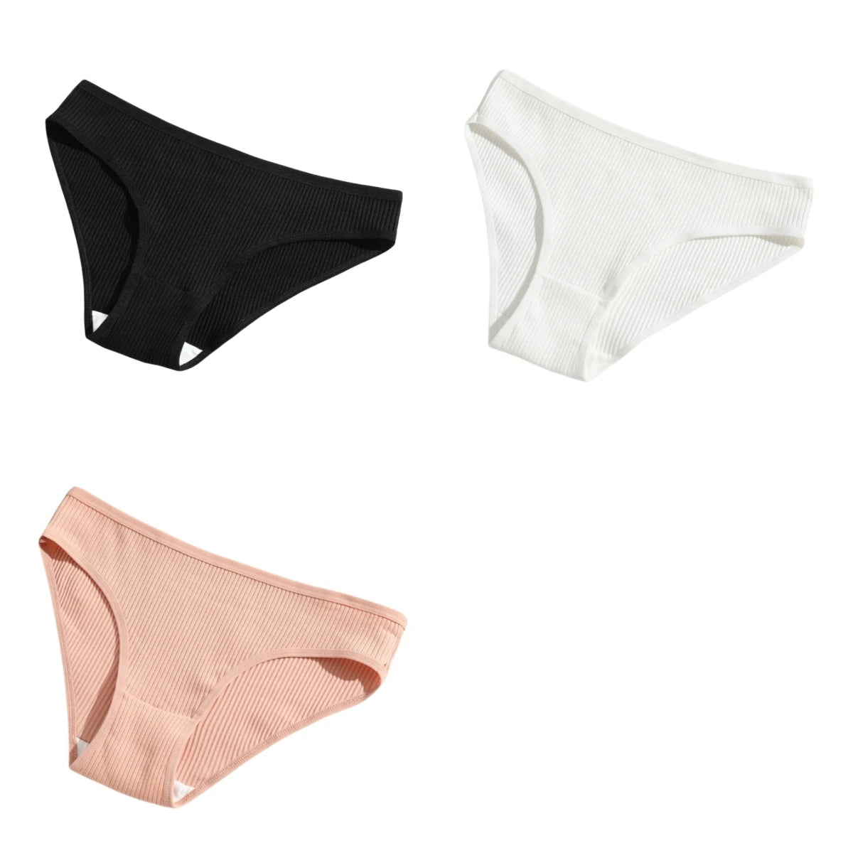 CowLost | product_id-3pcs-women-low-waist-seamless-cotton-breathable-briefs-panties-solid |34