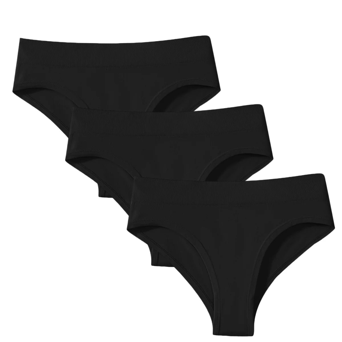 CowLost | product_id-3pcs-womens-high-rise-solid-color-briefs-panties-plus-size-s-3xl |30
