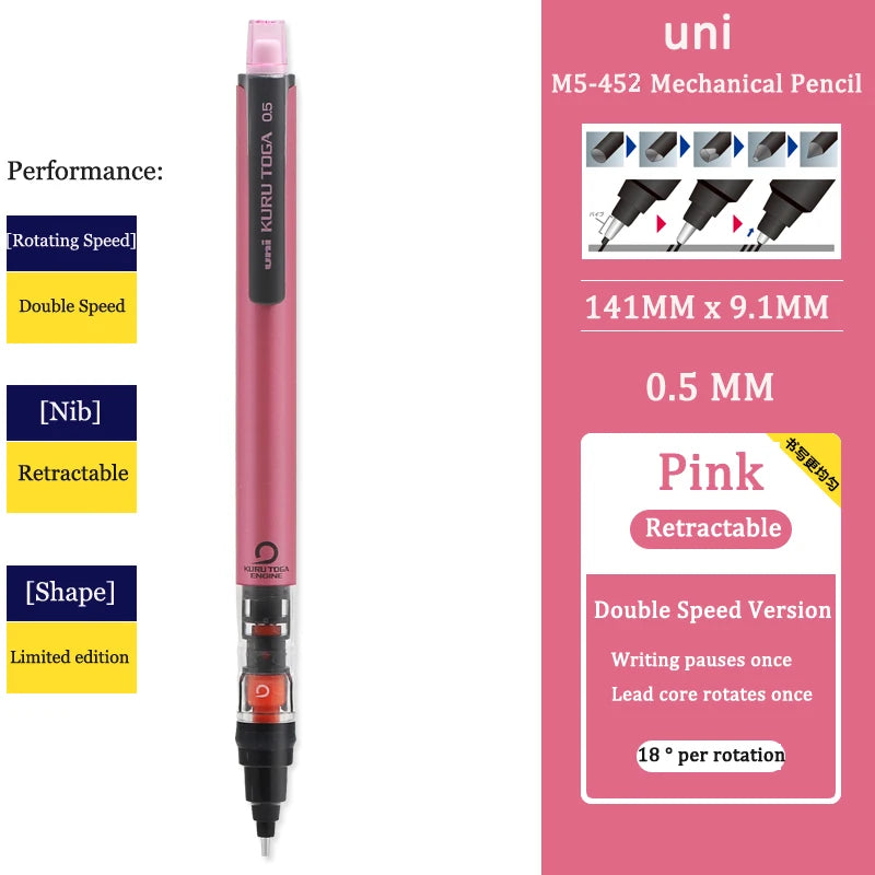 CowLost | product_id-uni-kuru-toga-m5-452-0-5mm-mechanical-pencil-low-center-gravity-japan-stationery |17