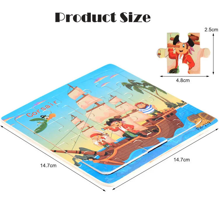 CowLost | fencing-barriers-20-piece-wooden-3d-cartoon-puzzle-educational-toy |19