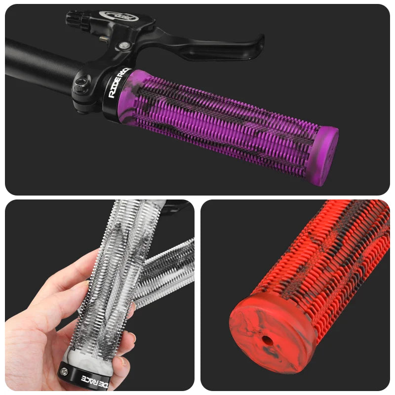 CowLost | riderace-bicycle-grips-lock-on-mountain-bike-handle-bar-cover-ergonomic-mixed-color-shockproof-tpr-rubber-cycling-handlebar-grip |4