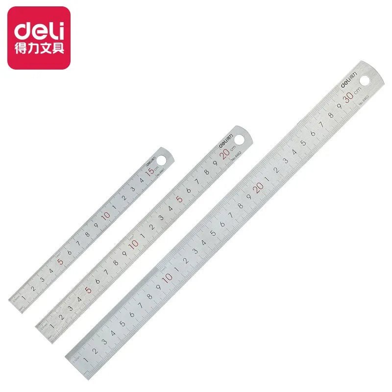 CowLost | deli-stainless-steel-ruler-for-students-and-woodworkers |5