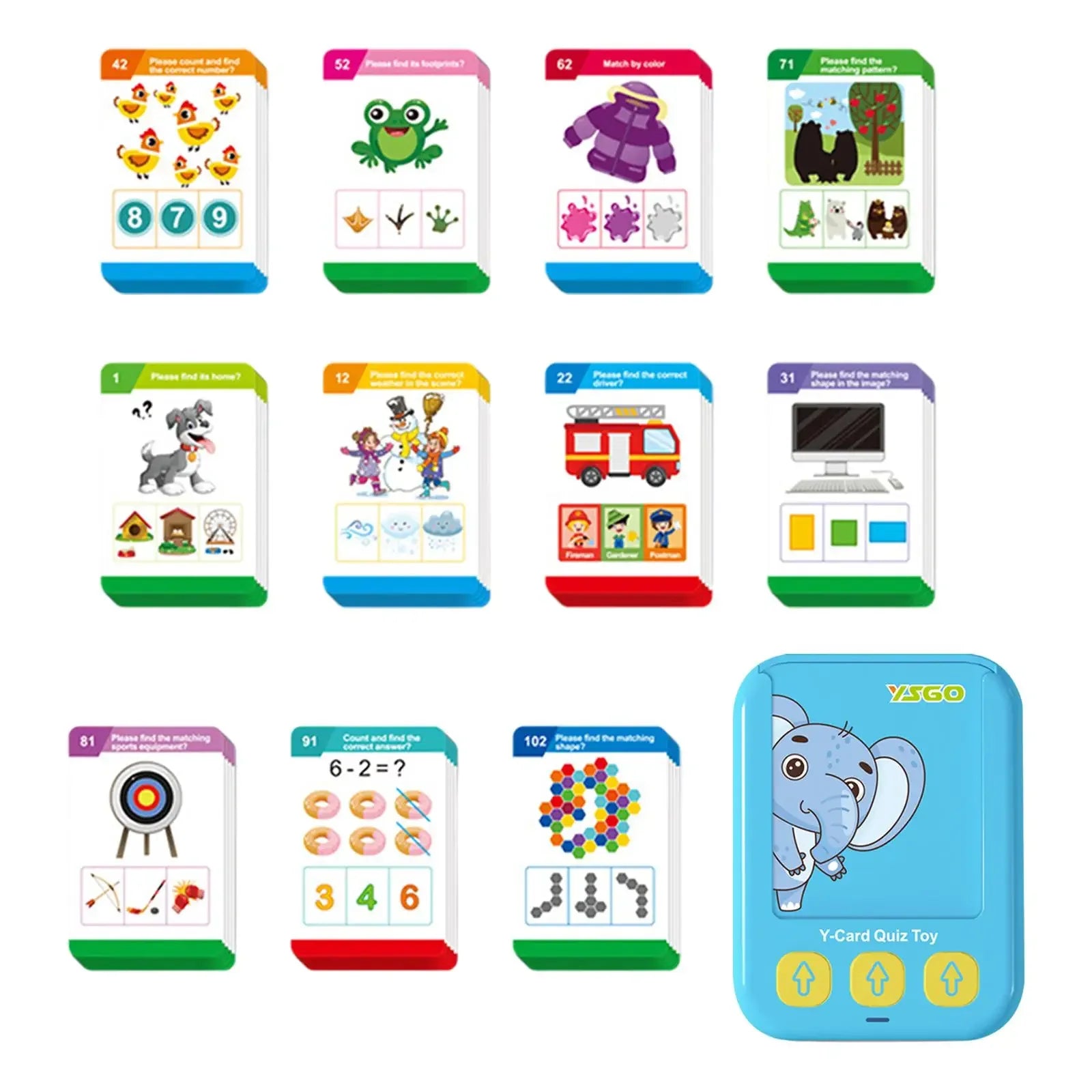 Talking Flash Cards Educational Toy for Kids Toddlers Ages 3-6 Easy Carry Classroom Learning