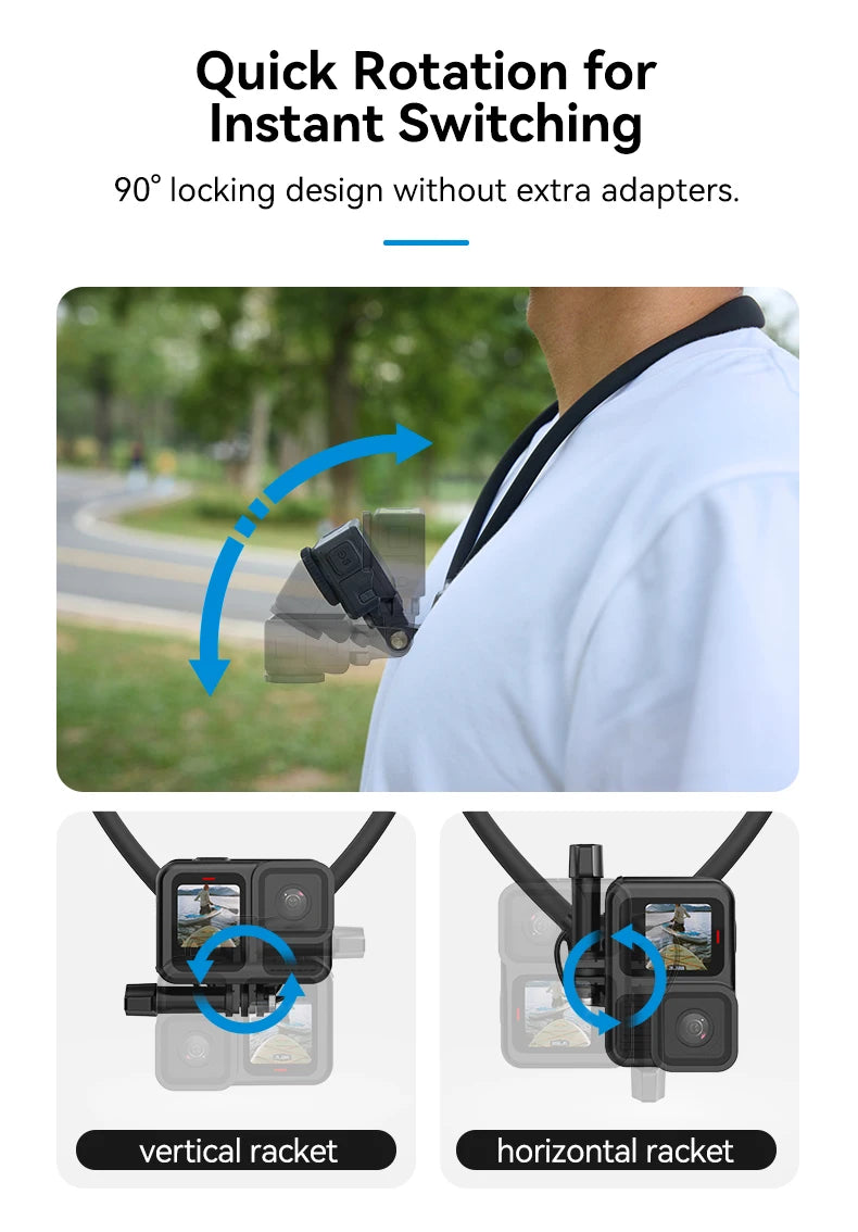 CowLost | telesin-phone-action-camera-2-in-1-neck-hold-mount-for-gopro-insta360-dji-osmo |10