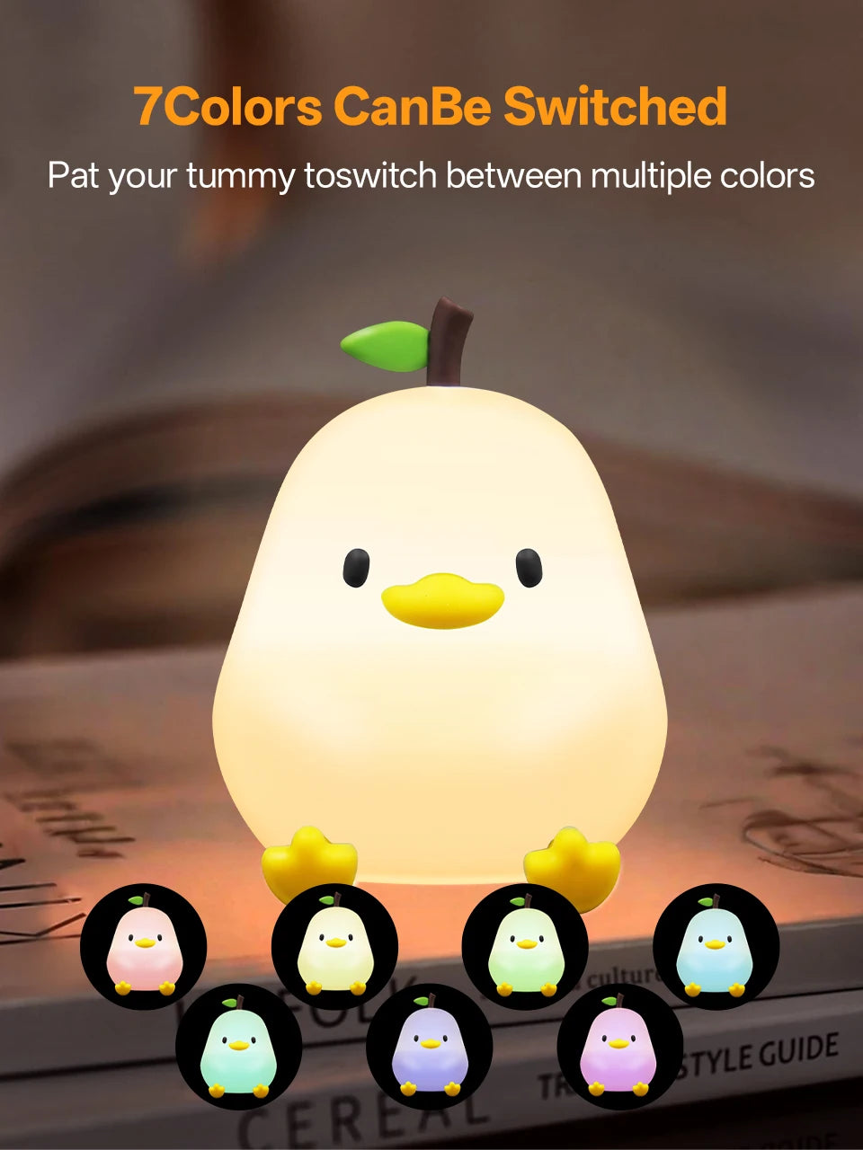 CowLost | product_id-pear-shaped-touch-controlled-7-color-dimmable-usb-rechargeable-silicone-night-light |5