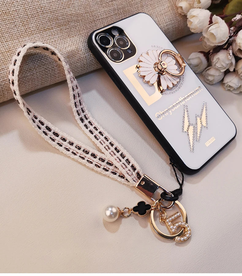 CowLost | activewear-pants-womens-short-phone-lanyard-with-woven-pearl-pendant-bracelet |13