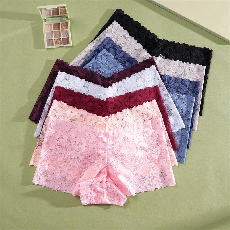 CowLost | activewear-pants-4pcs-womens-low-waist-lace-boyshorts-underwear |3
