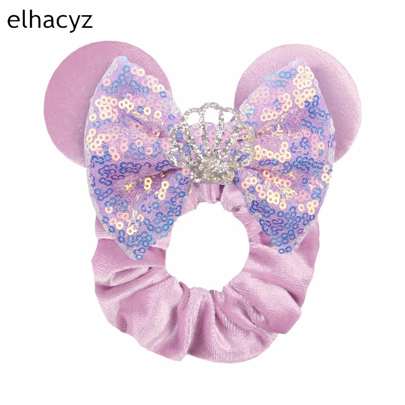 CowLost | mouse-ears-sequins-bow-women-velvet-scrunchies |37