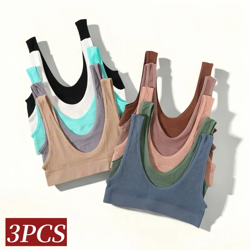 CowLost | product_id-3pcs-seamless-wireless-push-up-u-shape-bras-for-women-comfort-sport |2
