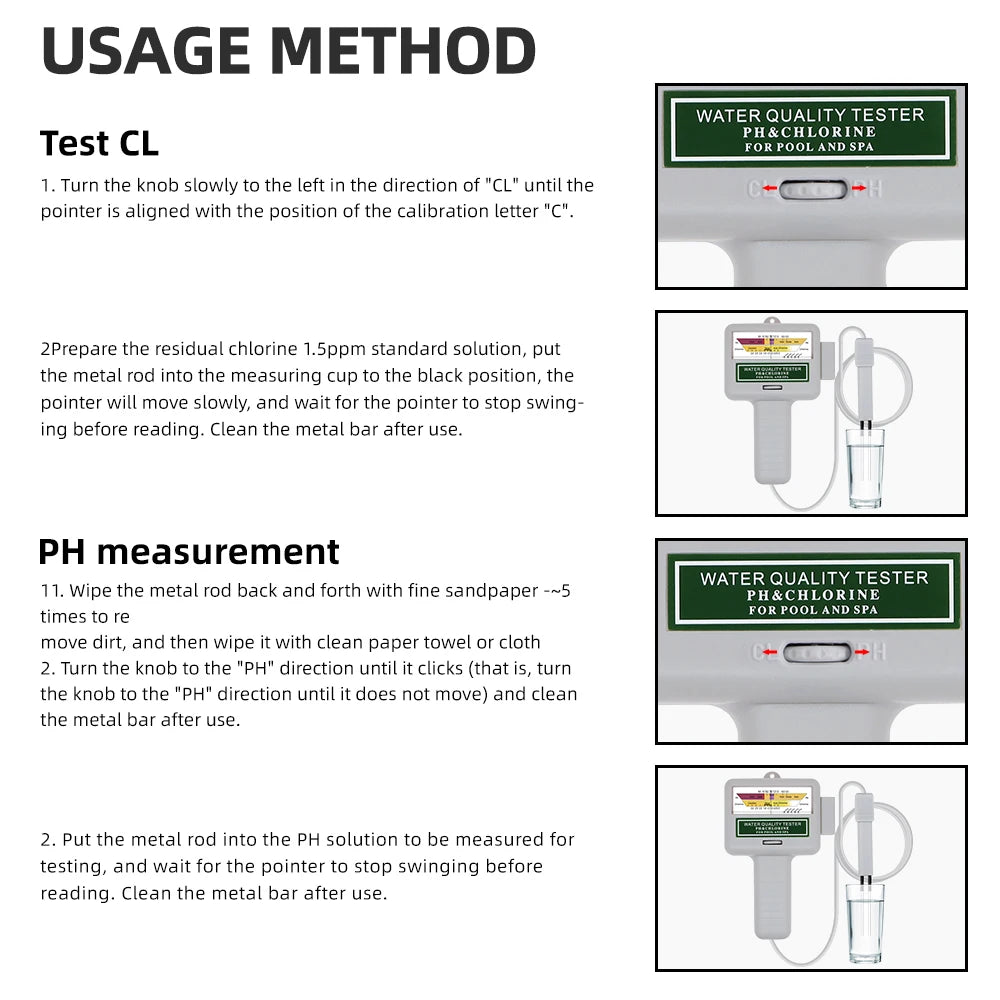 2-in-1 PH & Chlorine Meter Tester PC-102 for Pool & Aquarium Water Quality