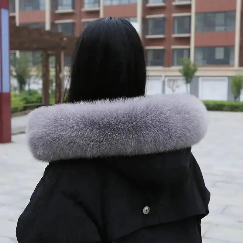 CowLost | fox-fur-collar-for-women-luxury-warm-winter-coat-trim-scarf |38