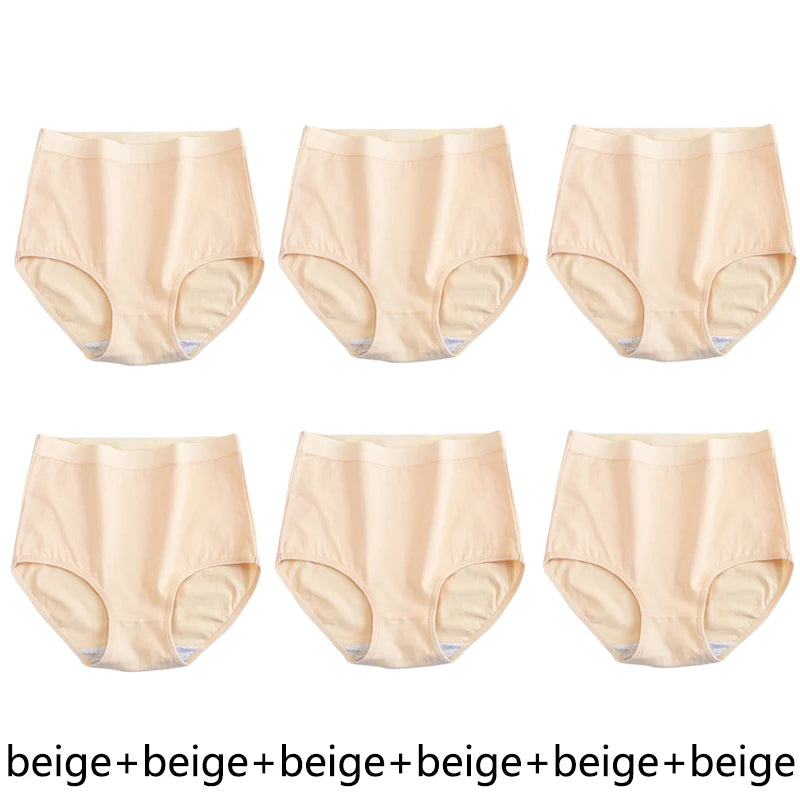 CowLost | product_id-fallsweet-6pcs-plus-size-womens-cotton-seamless-breathable-briefs |6