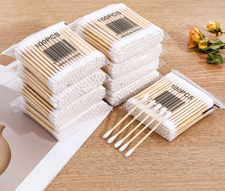 CowLost | 500pcs-double-head-wood-cotton-swab-nose-ears-cleaning |13