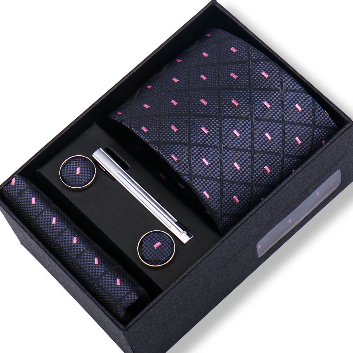 CowLost | tie-men-with-box-top-quality-business-ties-hanky-cufflink-set |50