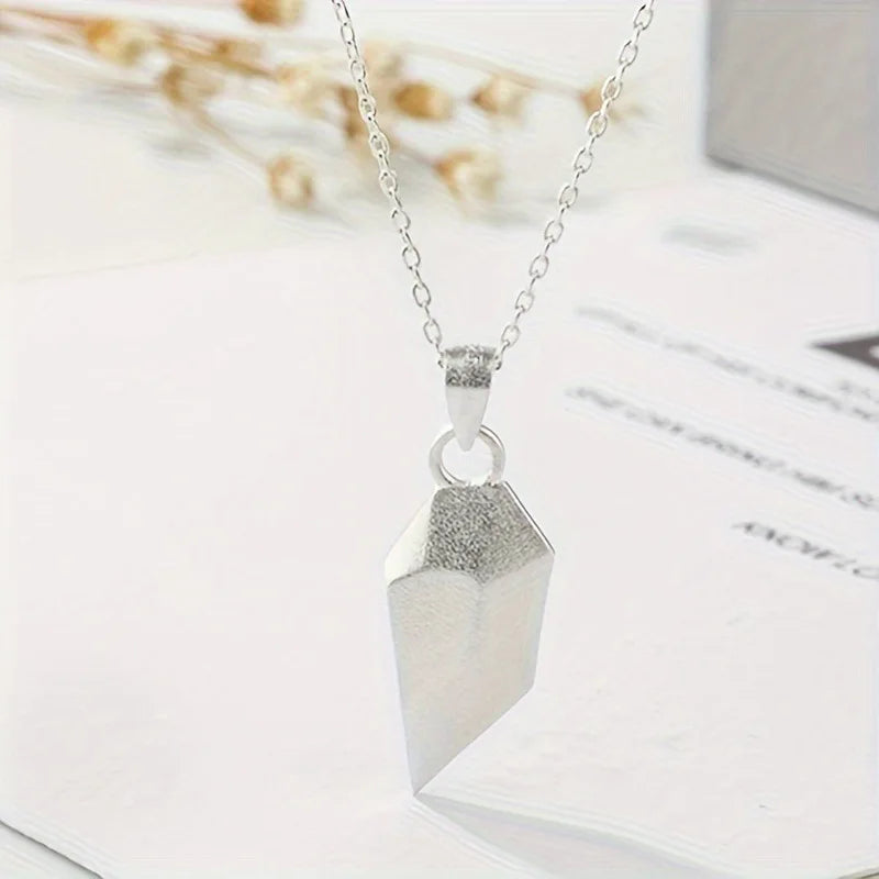 Couple Electrocardiogram Magnetic Heart Pendant Necklace Valentine's Day Gift
