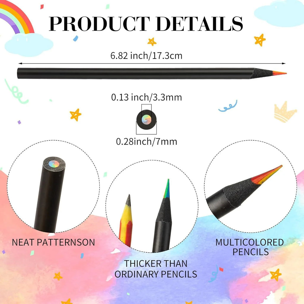 CowLost | rainbow-color-pencils-for-kids-concentric-gradient-crayons |13