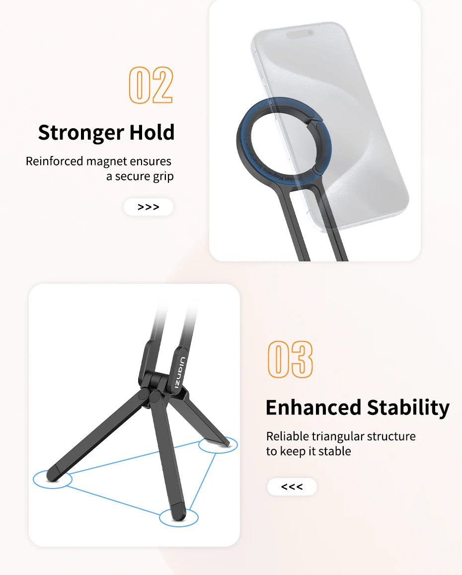 CowLost | ulanzi-ma30-carabiner-mounted-phone-tripod-for-iphone-15-14-13-12-pro-pro-max-dual-sided-magnet |18