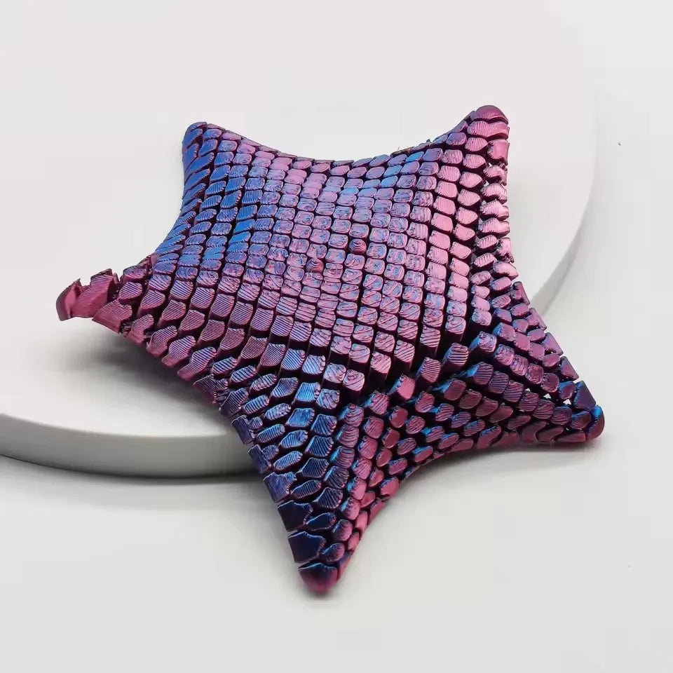 3D Printed Articulated Starfish Fidget Stress Relief Toy with Movable Joints