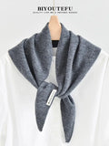 CowLost | australian-wool-knitted-triangle-scarf-shawl-womens-autumn-winter-warm-neck-protection-scarf |25
