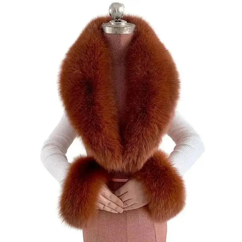CowLost | winter-natural-fox-fur-scarf-and-cuff-set |4