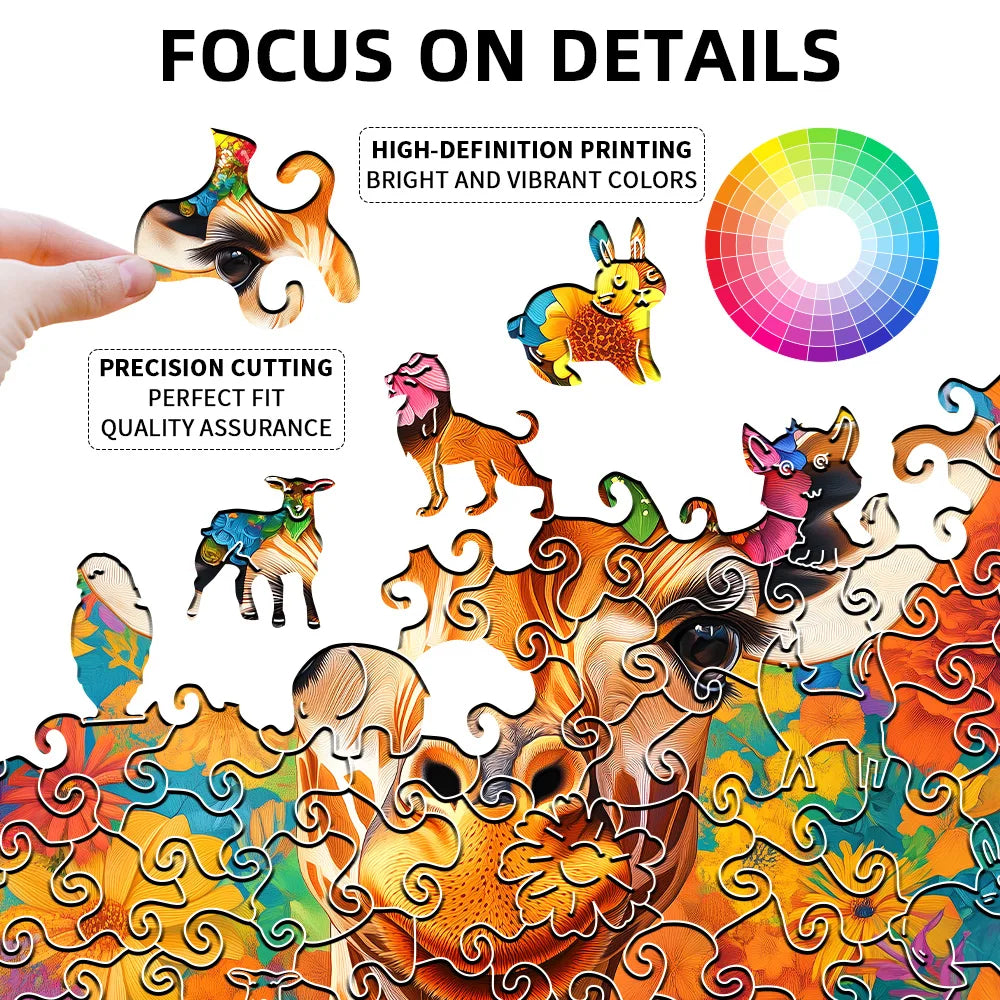 CowLost | product_id-giraffe-floral-jigsaw-puzzle-for-adults-wildlife-diy-wall-art-gift |5