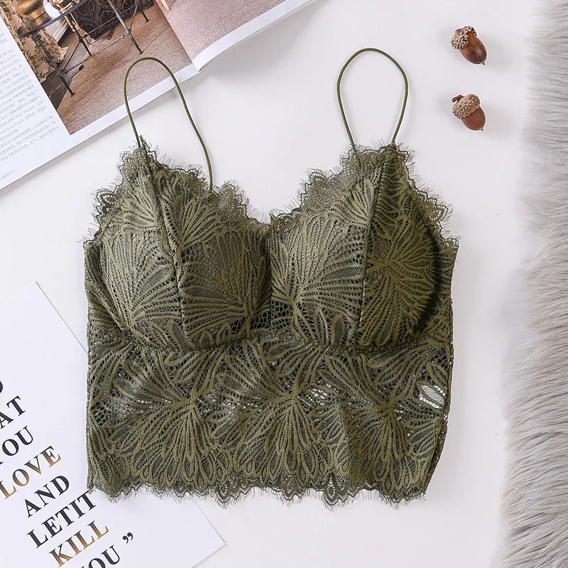 CowLost | product_id-wireless-floral-lace-push-up-bra-with-removable-pads-solid-bralette-for-women |11
