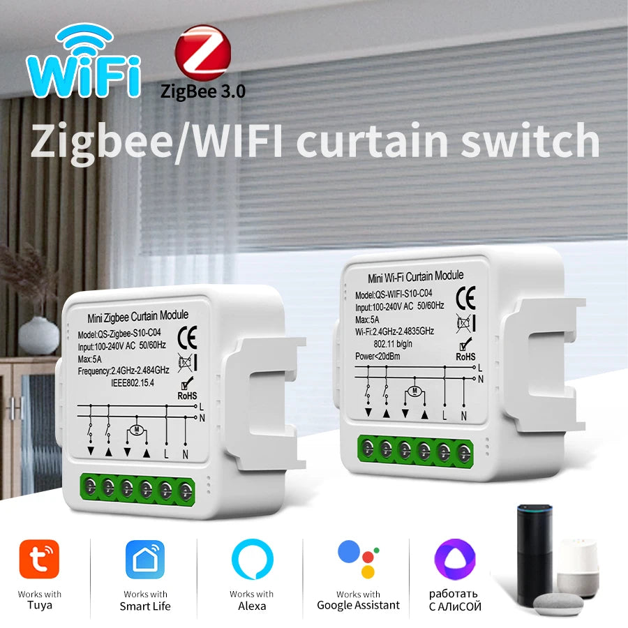 CowLost | product_id-tuya-wifi-zigbee-smart-curtain-switch-module-for-roller-blinds-with-alexa-google-home-control |1