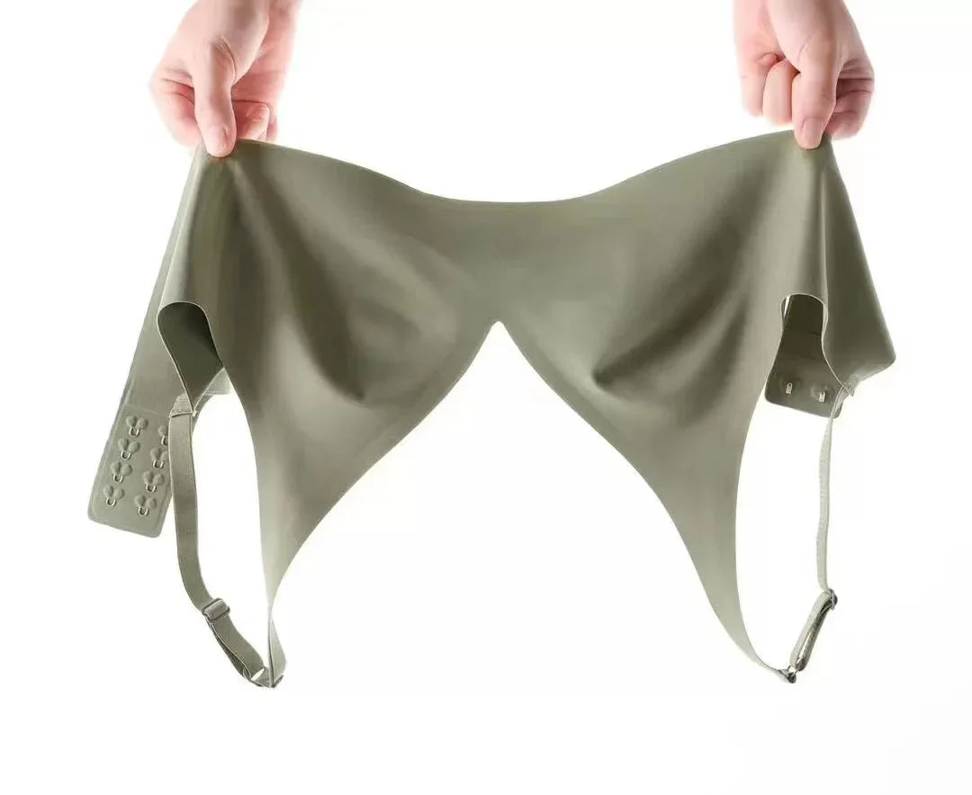 CowLost | soft-support-jelly-glue-french-deep-v-underwear-womens-no-steel-ring-small-chest-gathered-comfortable-adjustment-seamless-bra |8