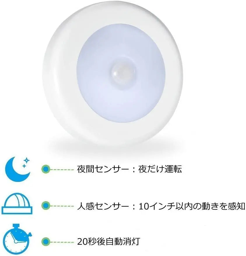 AMIR Cordless Battery-Powered Motion Sensor LED Night Light for Stair, Hallway, Bedroom, Kitchen